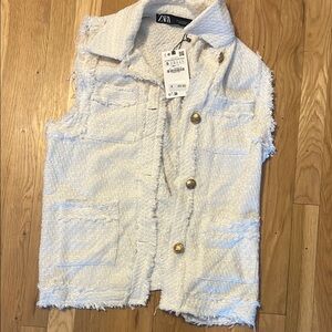 Zara Cream Tweed Vest